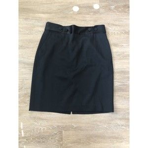 Ann Taylor Wool Rayon Black Lined Pencil skirt Sz 10